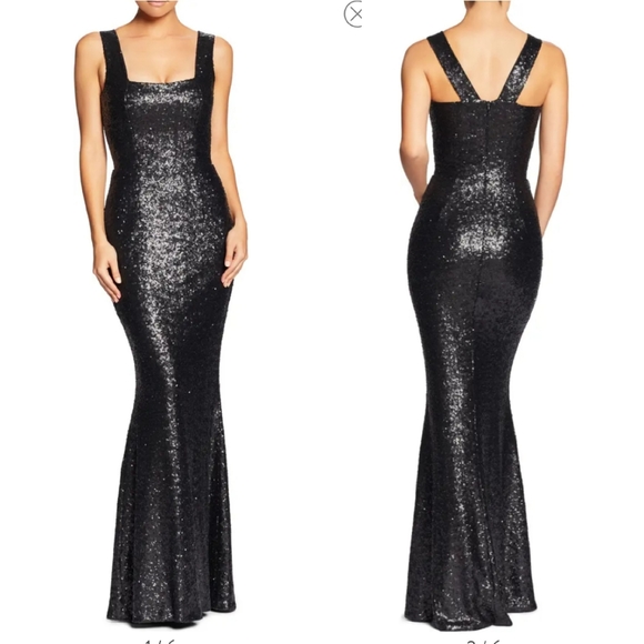 Dress the Population Dresses & Skirts - Dress The Population Raven Matte Black Sequin Gown.